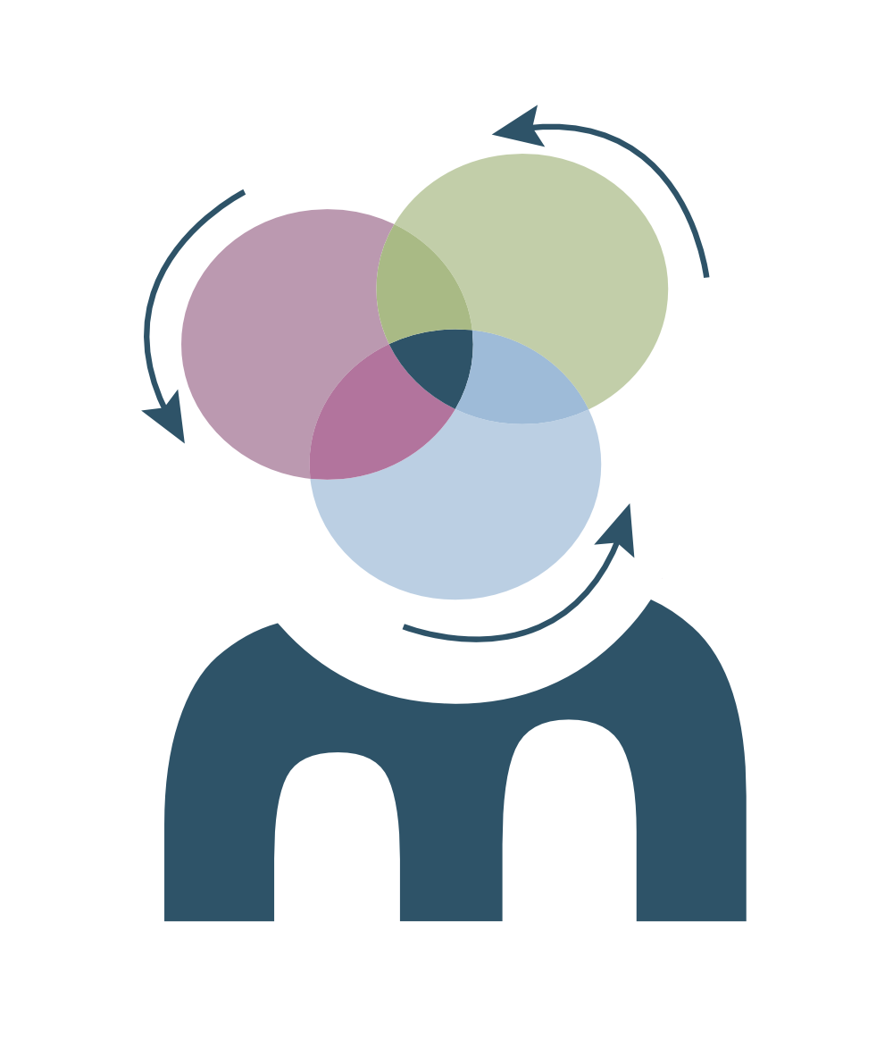 Image décorative sur les couleurs de Bon Impact et symbolisant le cycle stratégie, pilotage et growth marketing